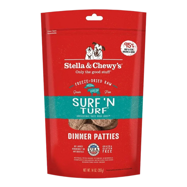 Stella & Chewy's Freeze Dried Dinner Patties Surf and Turf Dog Food (25oz)